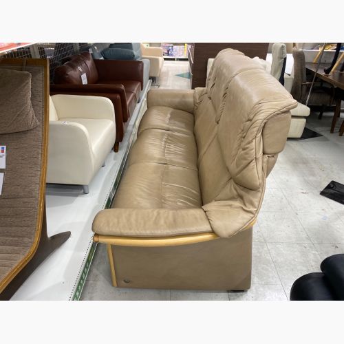 Ekornes (エコーネス) ストレスレスソファー ベージュ 3人掛け 総革 エルドラド