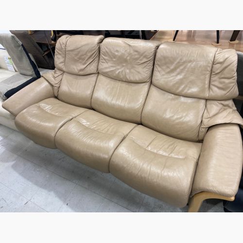 Ekornes (エコーネス) ストレスレスソファー ベージュ 3人掛け 総革 エルドラド