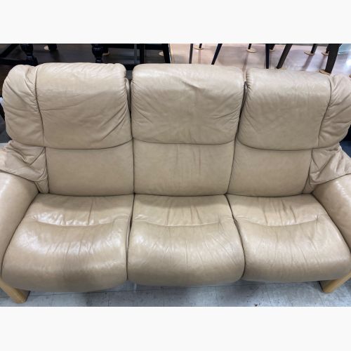 Ekornes (エコーネス) ストレスレスソファー ベージュ 3人掛け 総革 エルドラド