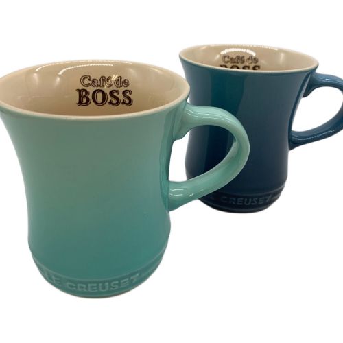 LE CREUSET (ルクルーゼ) BOSSオリジナル セット ブルー BOSS ココット マグカップ×2 プレート×2