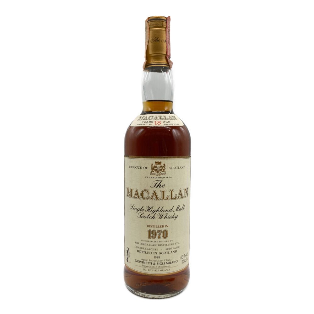 マッカラン (MACALLAN) スコッチ 1970-1988 750ml 18年 旧ボトル 未開封｜トレファクONLINE