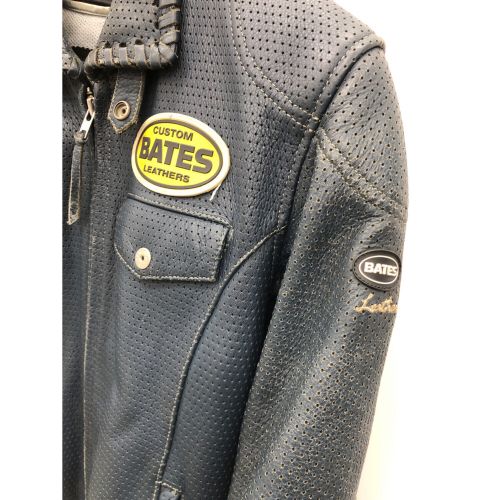 BATES (ベイツ) パンチングレザーライダースジャケット メンズ SIZE M ネイビー