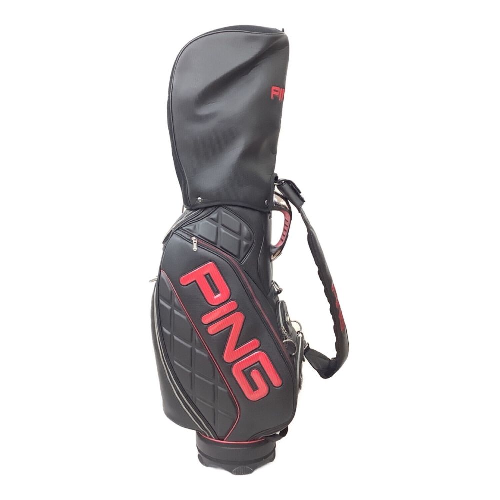 PiNG (ピン) キャディバッグ ブラック×レッド PGJ-CBDX16 9.5型 47インチ 5分割 4.3kg｜トレファクONLINE