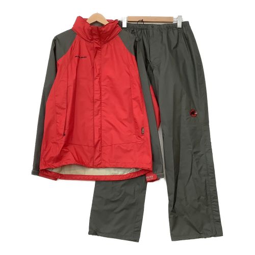 MAMMUT (マムート) トレッキングウェア(レインウェア) メンズ SIZE L レッド×グレー セットアップ GORE-TEX CLIMATE Light Rain-Suits JP1030091