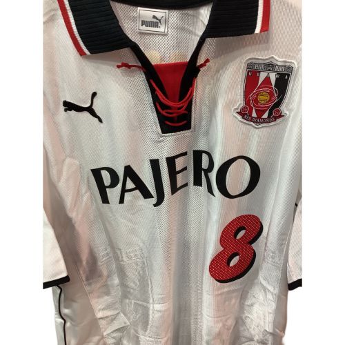 浦和レッズ (ウラワレッズ) サッカーユニフォーム メンズ SIZE L-O ホワイト 【8】小野 伸二 2001-2002シーズン アウェイ PXA-RE01RT